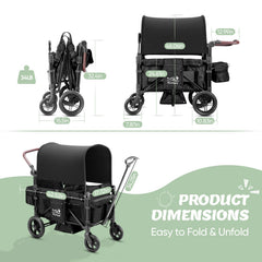 ROVIQUE Premium Wagon Stroller for 2 Kids