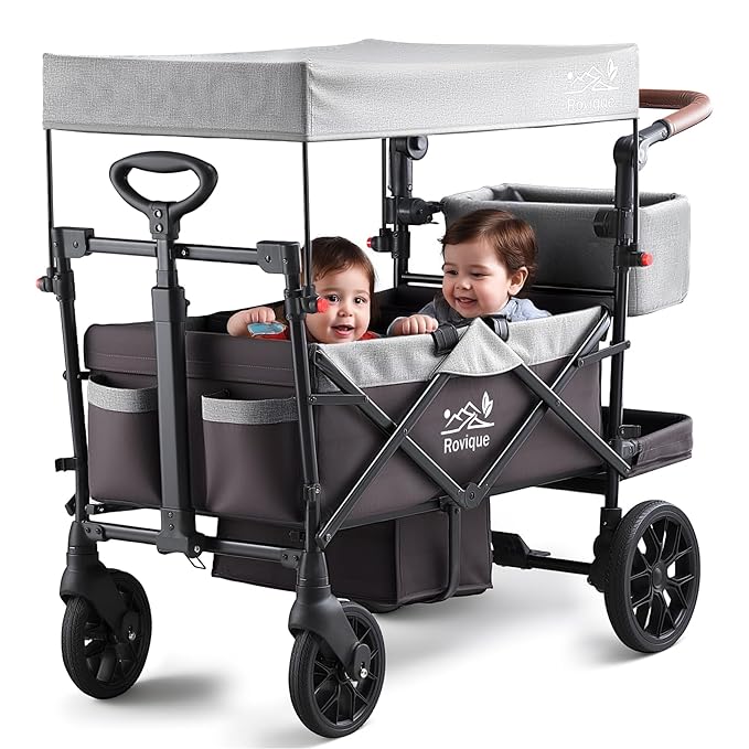 ROVIQUE All-Terrain Wagon Stroller for 2 Kids