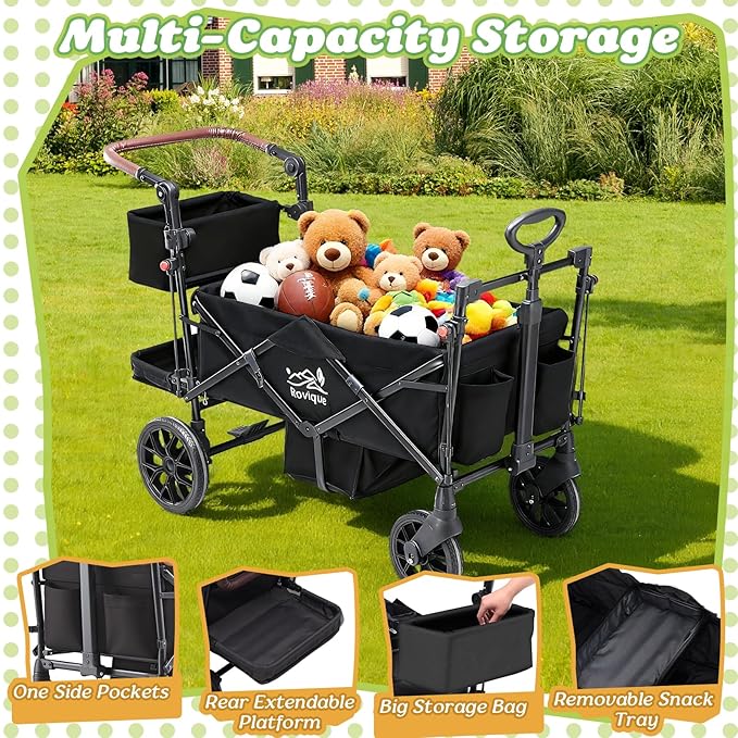 ROVIQUE All-Terrain Wagon Stroller for 2 Kids