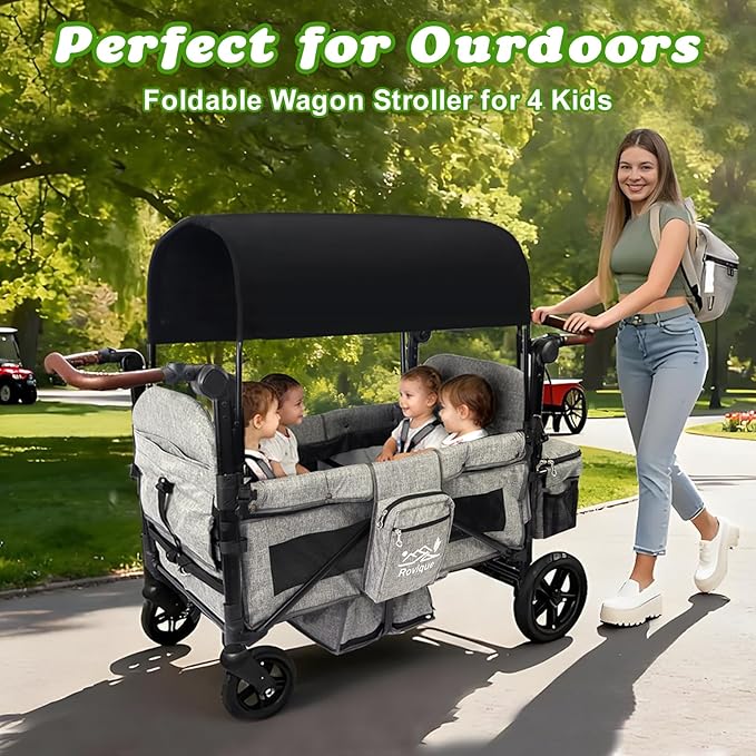 ROVIQUE Expandable Wagon Stroller for 4 Kids