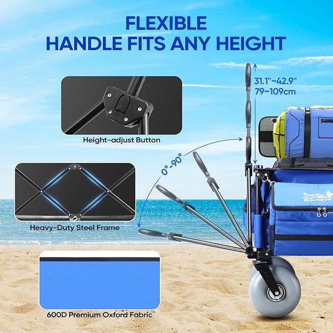 ROVIQUE Beach Wagon with Big Wheels