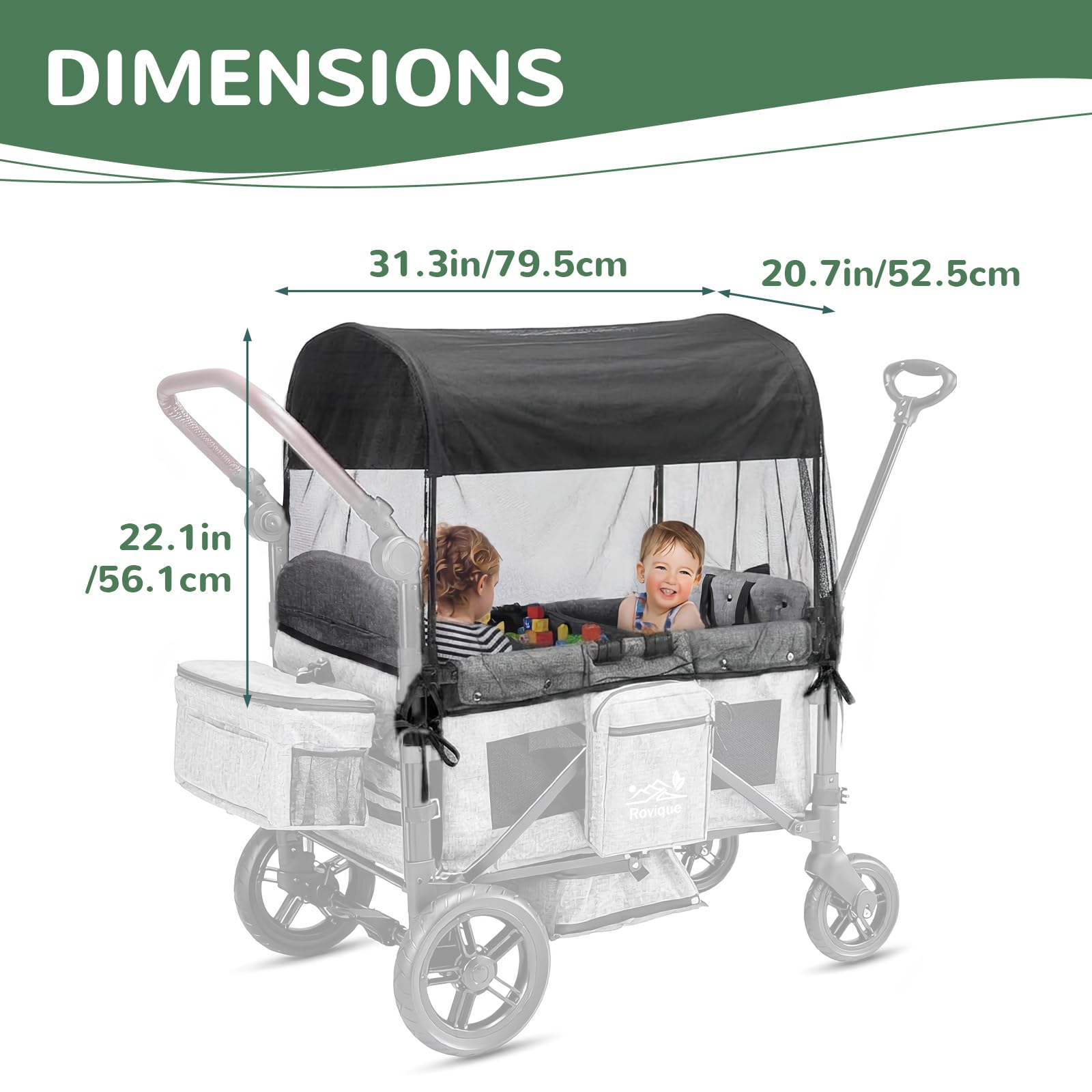 ROVIQUE Mosquito Net | Insect Protection for Stroller Wagons