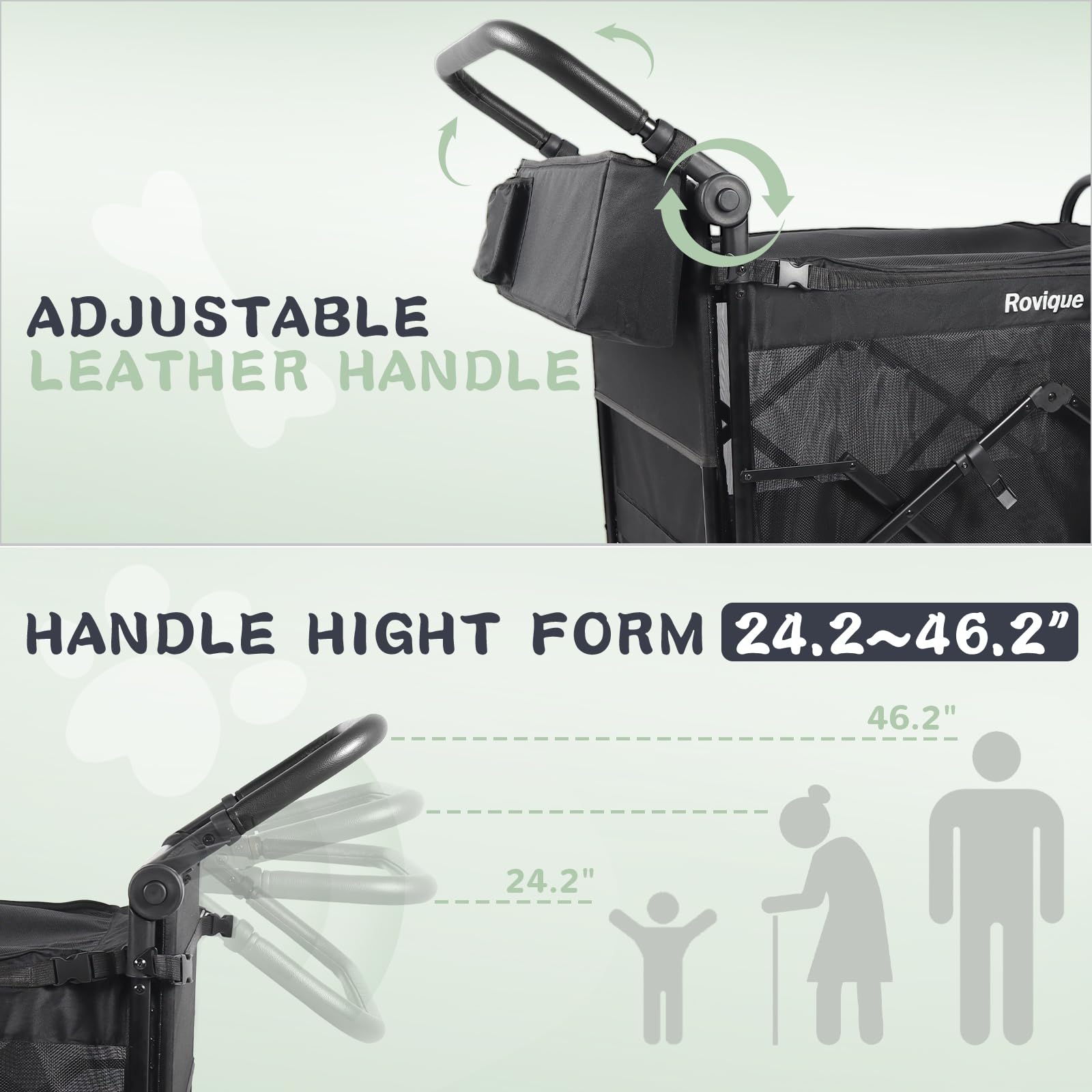 ROVIQUE Foldable Pet Wagon for Large Dogs