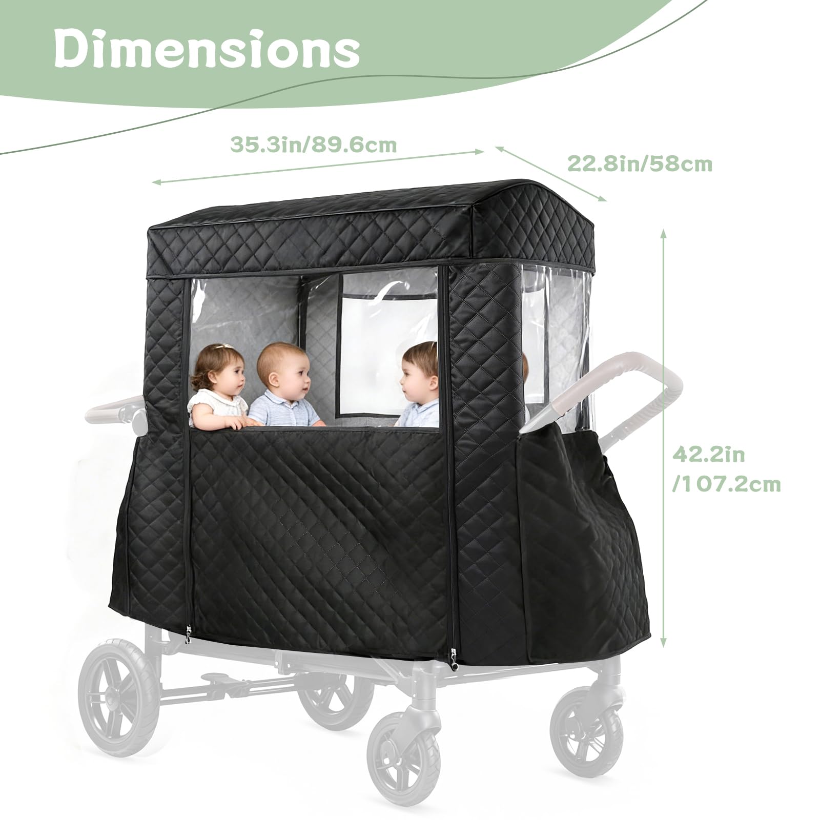 ROVIQUE Winter Cover | Waterproof Protection for Stroller Wagons