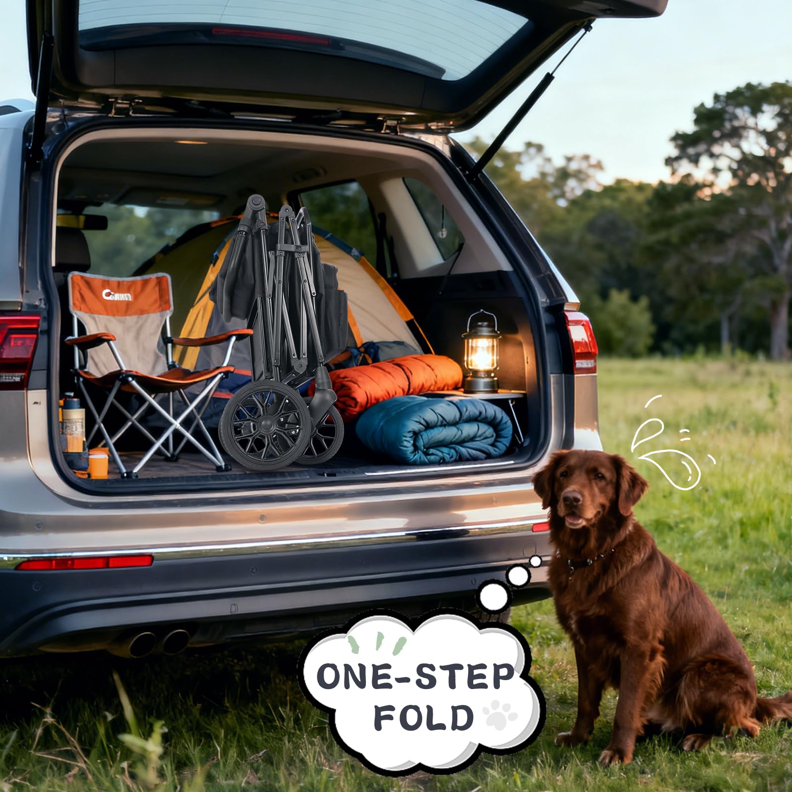 ROVIQUE Heavy-Duty Pet Stroller for Large Dogs