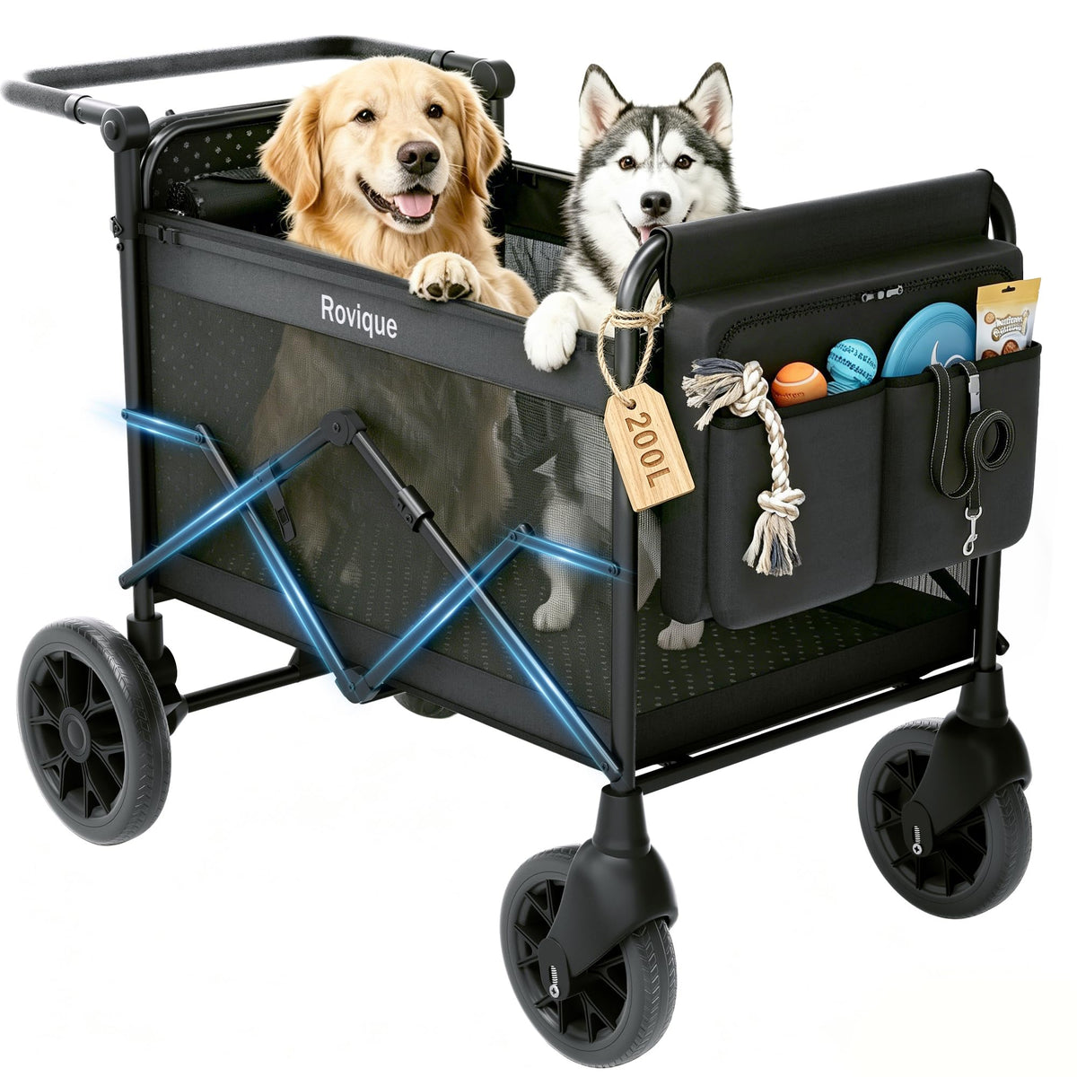 ROVIQUE Heavy-Duty Pet Stroller for Large Dogs