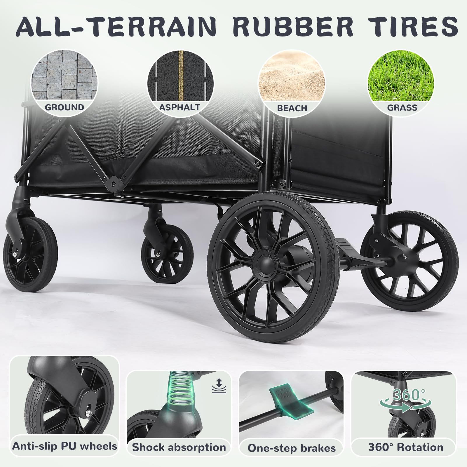 ROVIQUE Foldable Pet Wagon for Large Dogs