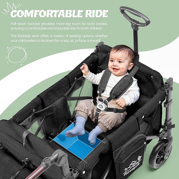 ROVIQUE Premium Wagon Stroller for 2 Kids