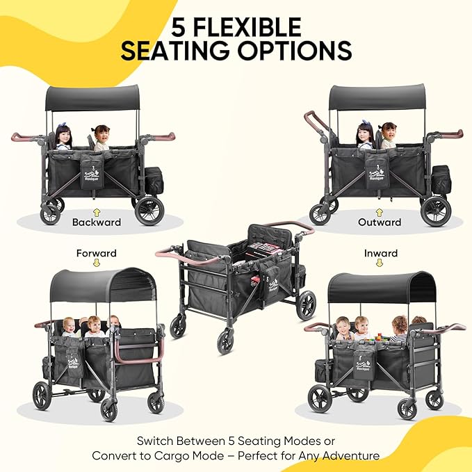 ROVIQUE Convertible Wagon Stroller for 4 Kids