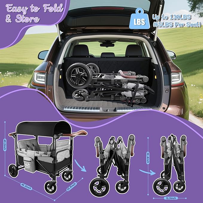 ROVIQUE Expandable Wagon Stroller for 2 Kids